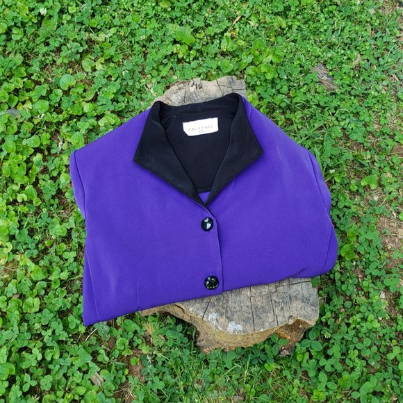 Miss Dorby Petite Women's Purple Blazer - Picture 3 of 6